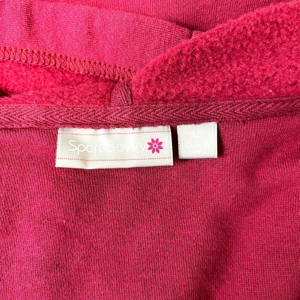 Sport Savvy Jacket Womens Extra Small Toggle Hooded Cotton Red Duffle Chore Coat - Picture 10 of 12